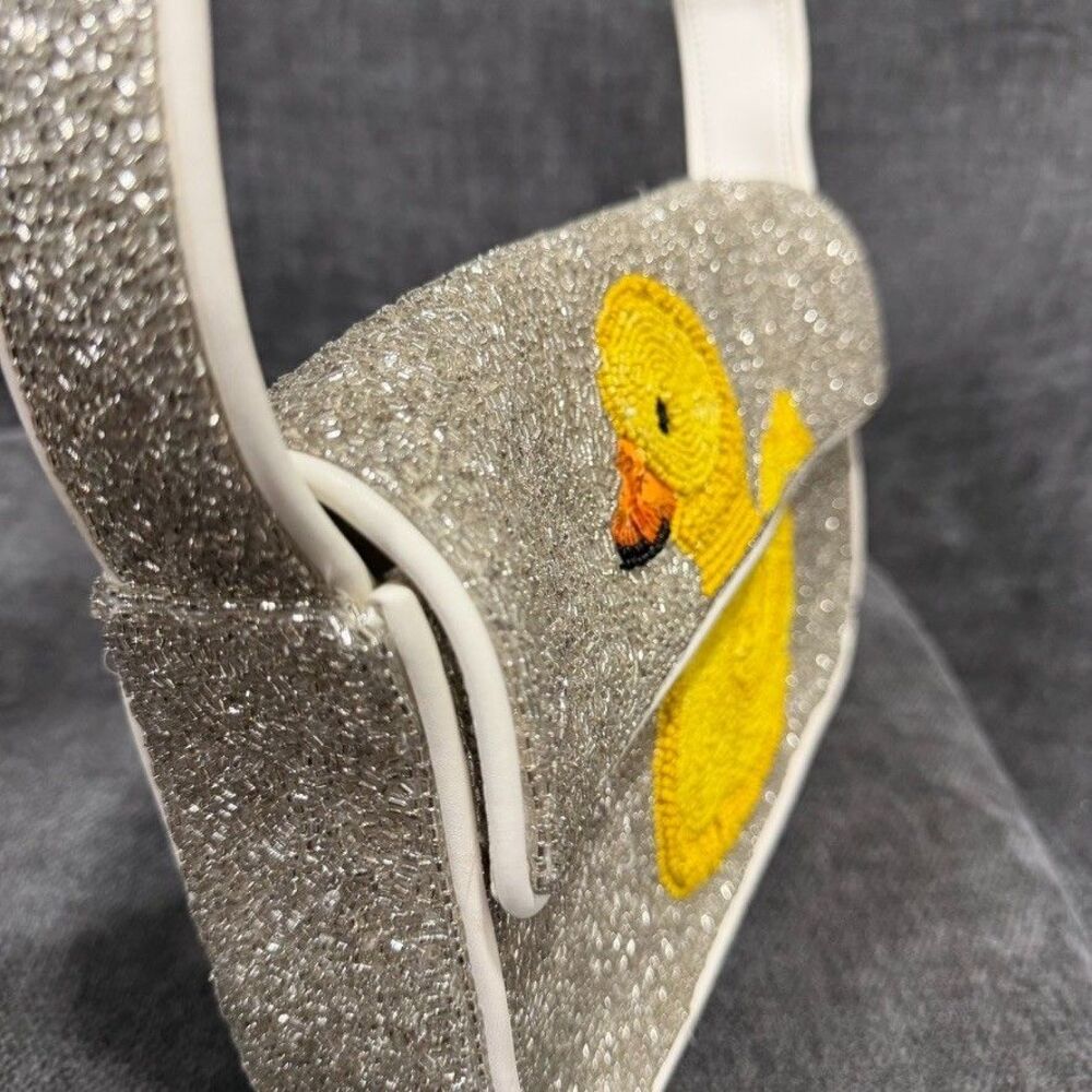 STAUD Tommy Beaded Floral Shoulder Bag Ducks Not in a Row - Picture 7 of 14